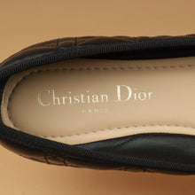 Christian Dior Black Cannage CD Pearl Bow Ballet Flats 38