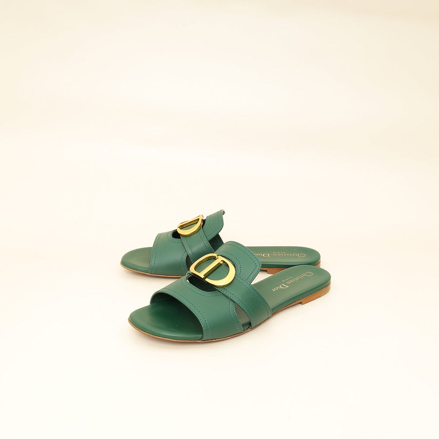 Christian Dior Leaf Green 30 Montaigne Slide Sandal 36