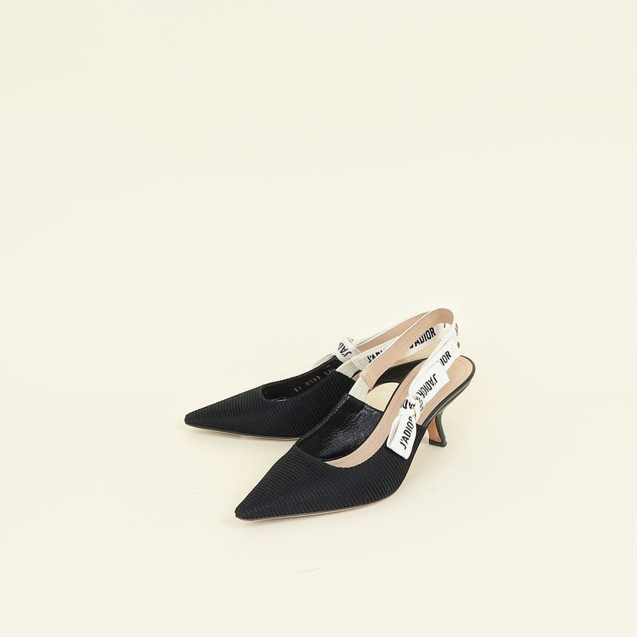 Christian Dior Black J'adior Technical Slingback 37.5