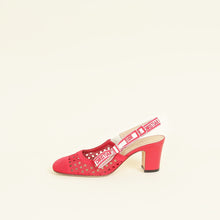 Christian Dior Red Mesh Cannage Dior & Moi Slingback 70mm Pumps 37.5