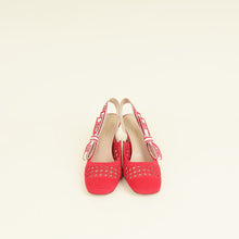 Christian Dior Red Mesh Cannage Dior & Moi Slingback 70mm Pumps 37.5