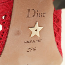 Christian Dior Red Mesh Cannage Dior & Moi Slingback 70mm Pumps 37.5