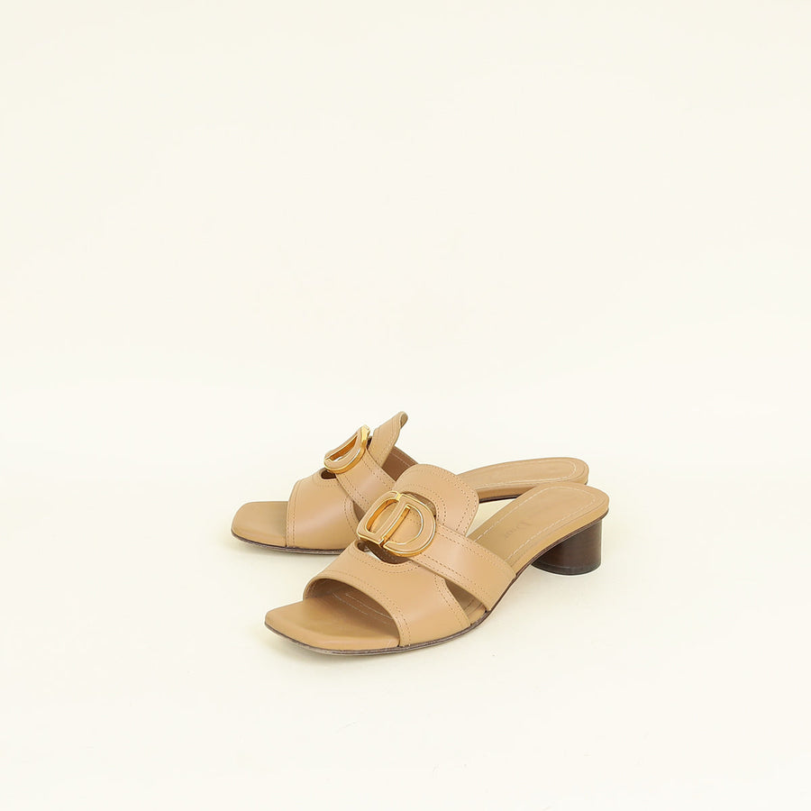 Christian Dior Dark Bige 30 Montaigne Heeled Sandal 37