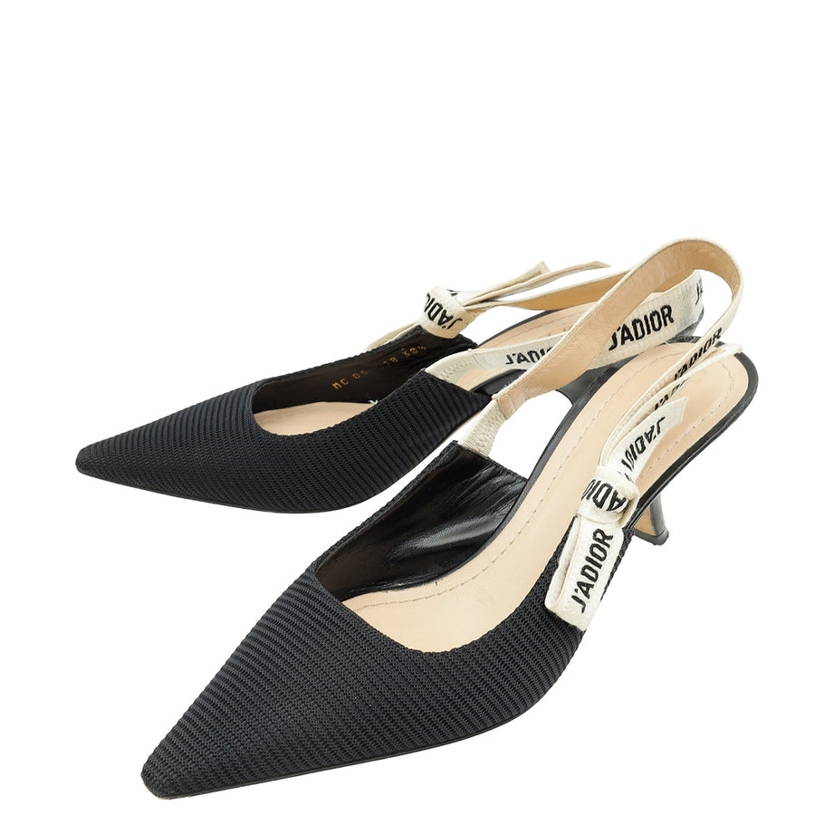 Christian Dior Black J'Adior Slingback Pump 38.5
