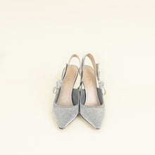 Christian Dior Steel Grey Micro Beads Embroidered J'adior Slingback 39.5