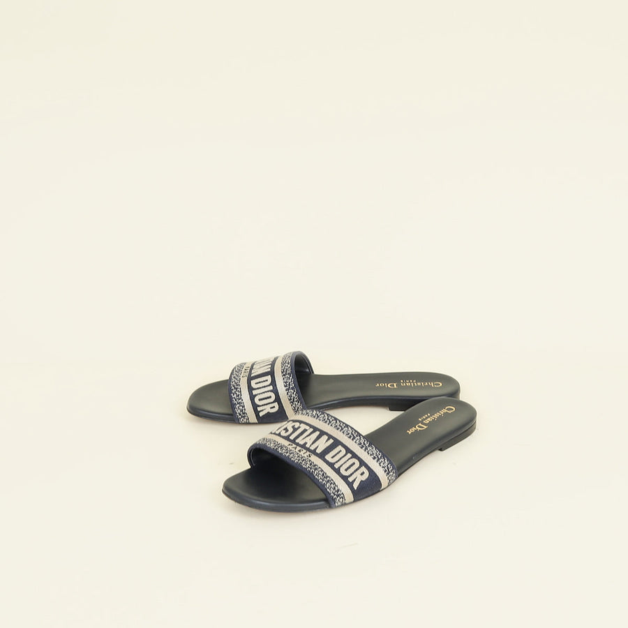 Christian Dior Navy Blue Dway Sandals 39.5