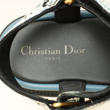 Christian Dior Blue Multicolor D-Wave Cotton Embroidered Sandal 39