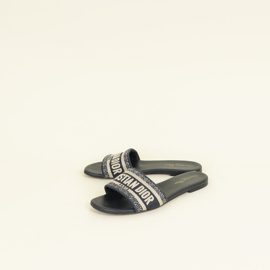 Christian Dior Navy Blue Dway Sandal 39