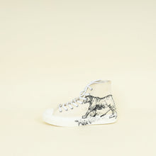 Christian Dior White Walk'n Dior Tiger Print High Top Sneakers 39