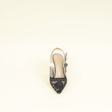 Christian Dior Black J'adior Lace Embroidered Slingback Pump 41