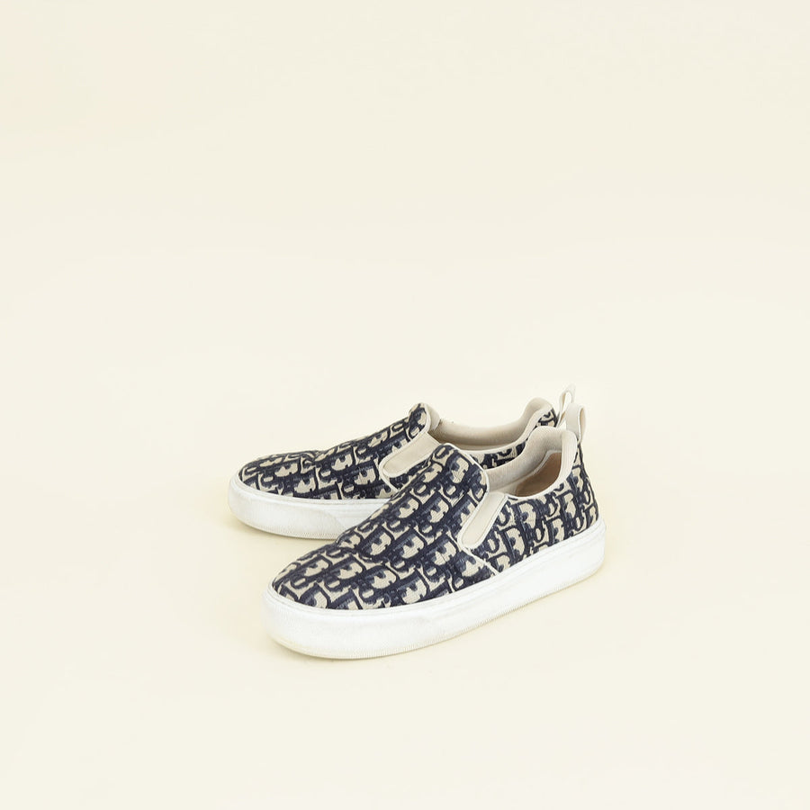 Christian Dior Blue Oblique Solar Slip On Sneaker 42