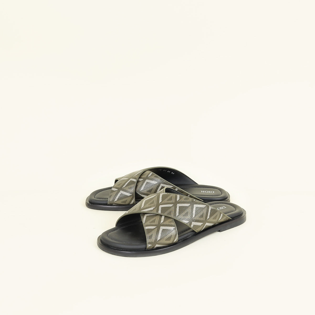 Christian Dior Khaki Green CD Diamond Alias Sandals