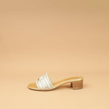 Christian Dior Metallic Gold Strass Dway Heeled Slide Sandals 37.5