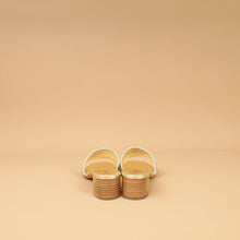 Christian Dior Metallic Gold Strass Dway Heeled Slide Sandals 37.5