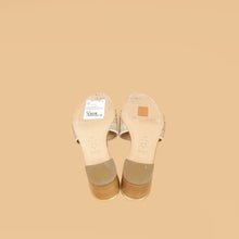 Christian Dior Metallic Gold Strass Dway Heeled Slide Sandals 37.5