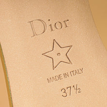 Christian Dior Metallic Gold Strass Dway Heeled Slide Sandals 37.5