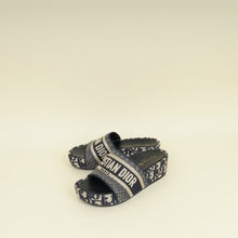 Christian Dior Navy Oblique Dway Platform Sandals 35