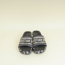 Christian Dior Navy Oblique Dway Platform Sandals 35
