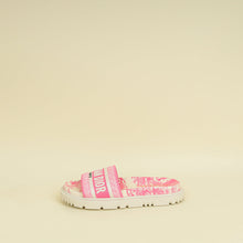 Christian Dior Bicolor Dway Toile De Jouy Embroidered Flat Slide Sandals 36.5