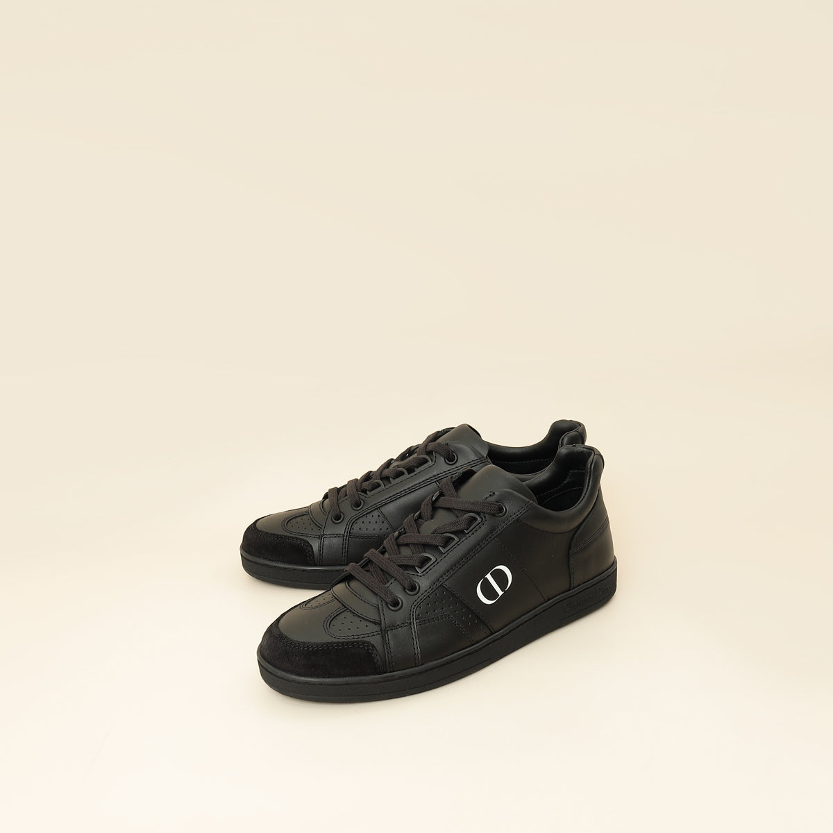 Christian Dior Black CD Lace Up Sneakers 36.5
