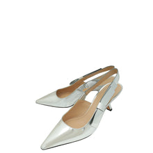 Christian Dior Metallic Silver J'Adior Slingback Pumps 37