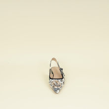 Christian Dior White Multicolor J'adior Floral Embroidered Flat Slingback 37
