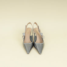 Christian Dior Metallic Silver J'adior Slingback Pump 38.5