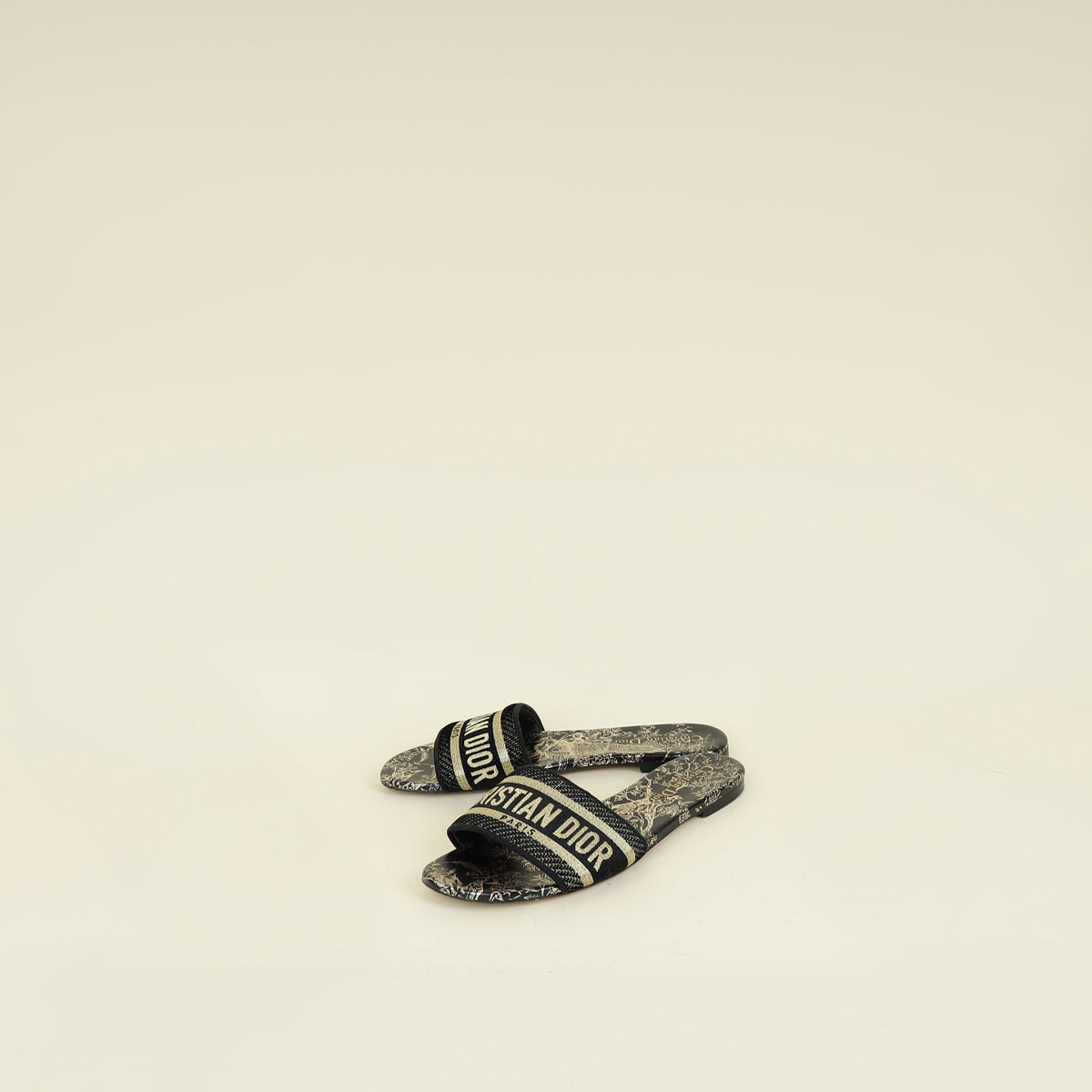 Christian Dior Bicolor JHR Lurex Embroidered Dway Sandal 38.5