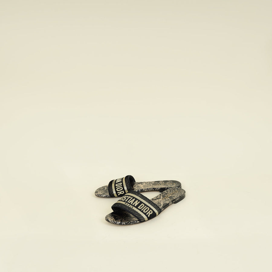 Christian Dior Bicolor JHR Lurex Embroidered Dway Sandal 38.5