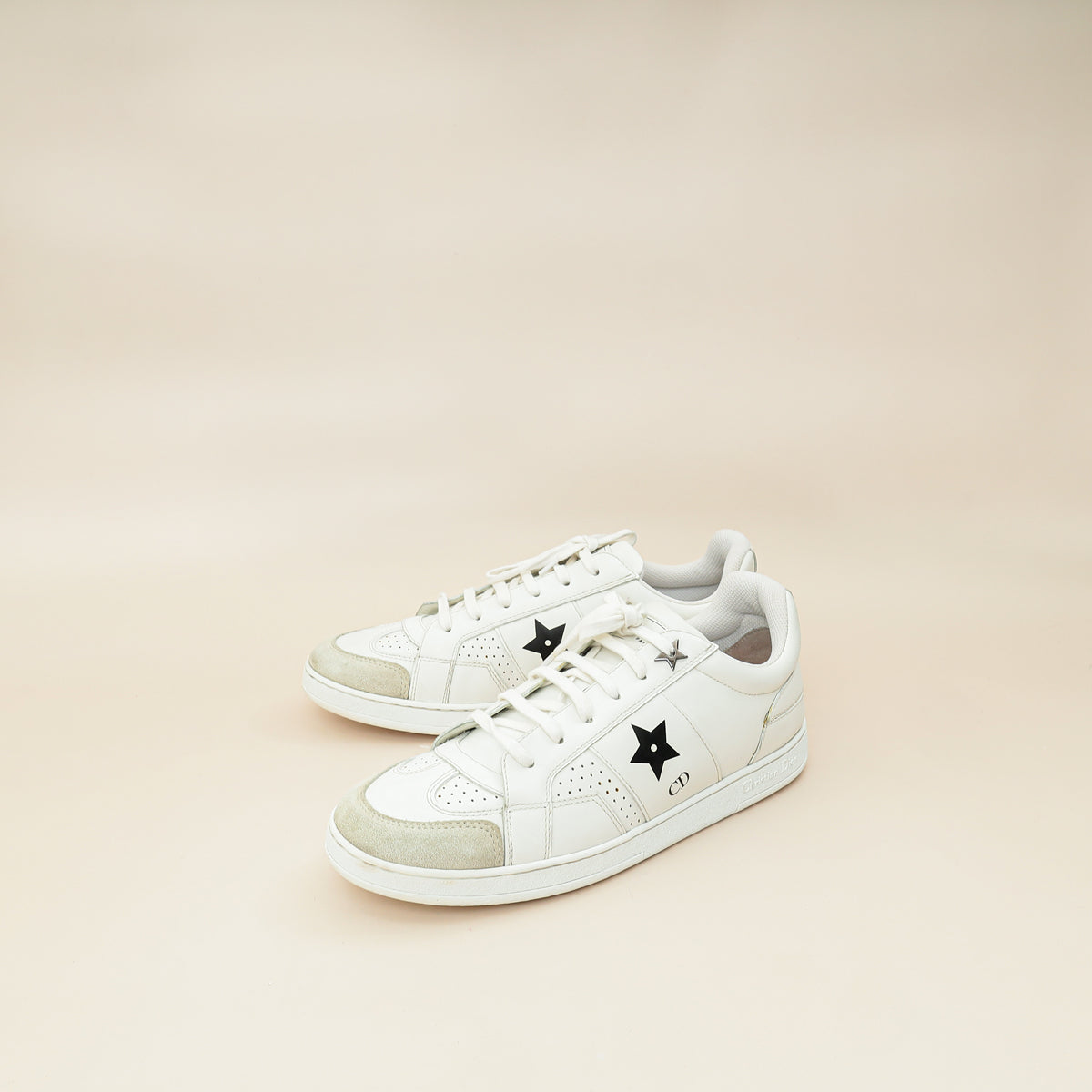 Christian Dior White CD Star Trainer Sneaker 38