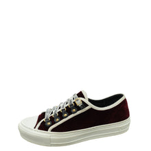 Christian Dior  Burgundy Velvet Walk'n'Dior Low Top Sneaker 38.5