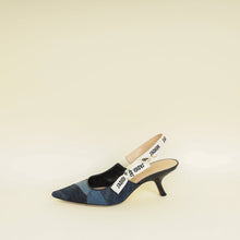 Christian Dior Blue J'adior Patchwork Denim Slingback Pump 39.5