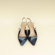 Christian Dior Blue J'adior Patchwork Denim Slingback Pump 39.5