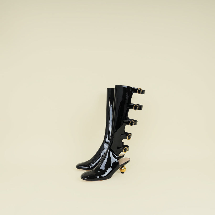 Christian Dior Black D-Idole High-Heeled Boots 39