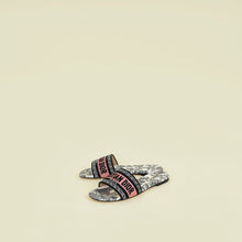 Christian Dior Multicolor Embroidered Butterfly Dway Flat Sandals 39