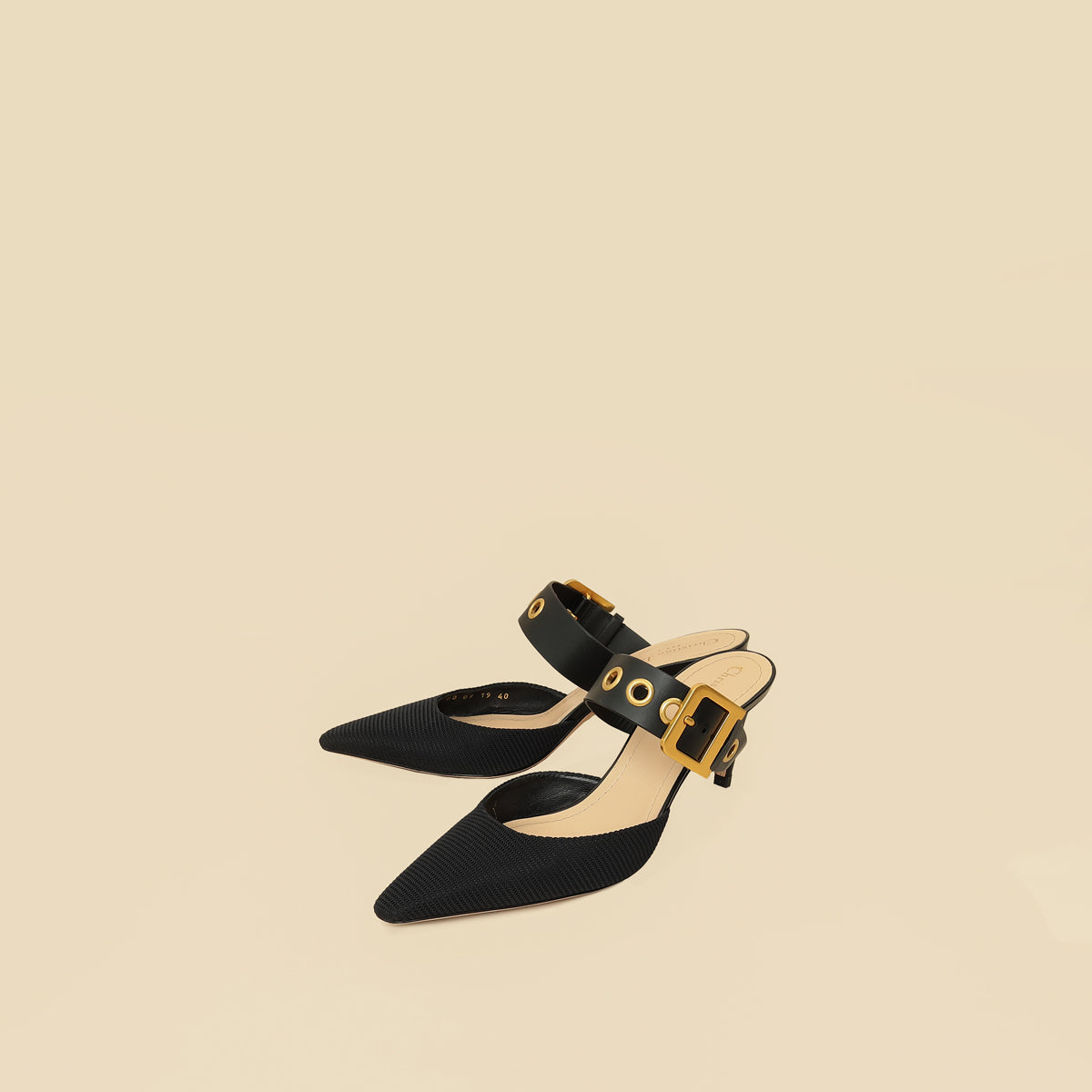 Christian Dior Black D-Dior Heeled Mules 40