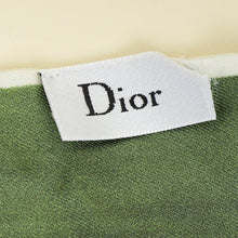 Christian Dior Olive Multicolor Plumes Letter Silk Twilly