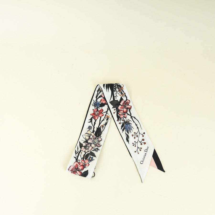 Christian Dior Multicolor D-Floral Mitzah Silk Twilly