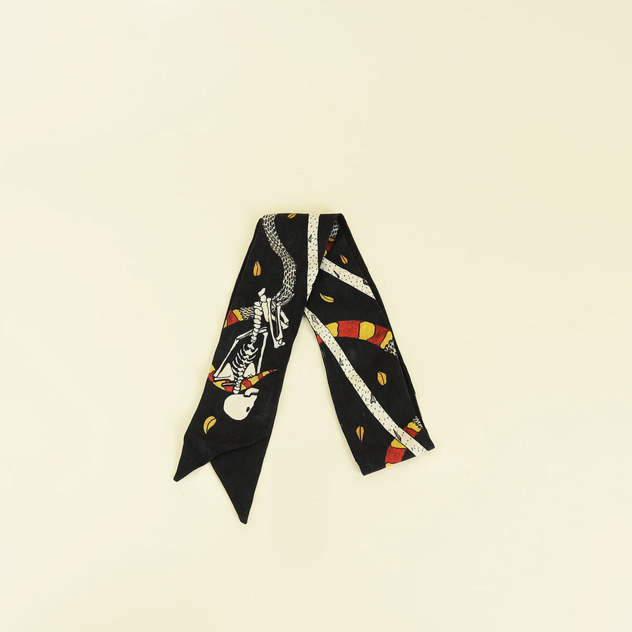 Christian Dior Black Multicolor "Death Motherpeace Tarot" Mitzah Scarf