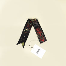 Christian Dior Black Multicolor Mitzah Scarf Twilly