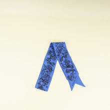 Christian Dior Blue Multicolor Toile De Jouy Silk Twilly