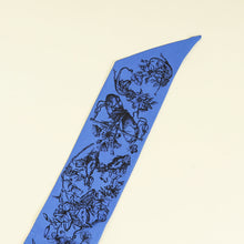 Christian Dior Blue Multicolor Toile De Jouy Silk Twilly
