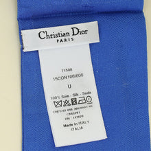 Christian Dior Blue Multicolor Toile De Jouy Silk Twilly