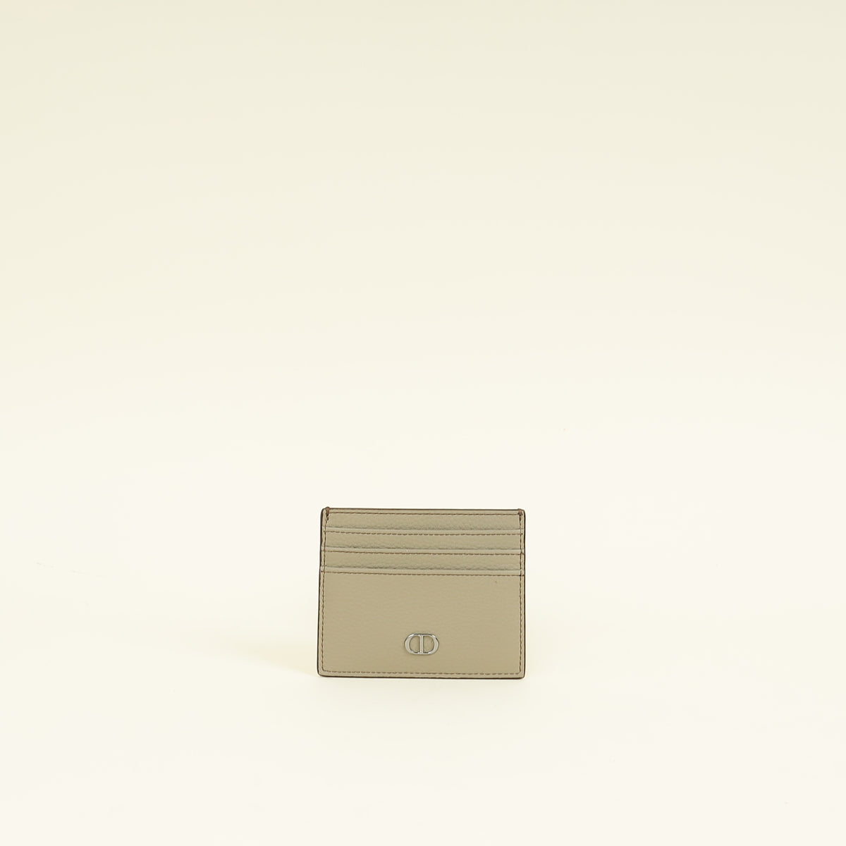 Christian Dior Beige Grey Caro Card Holder