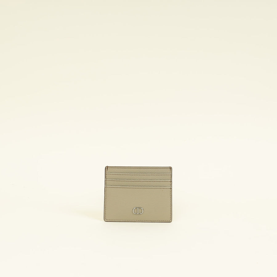 Christian Dior Beige Grey Caro Card Holder