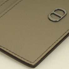 Christian Dior Beige Grey Caro Card Holder
