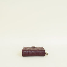 Christian Dior Burgundy Lady Dior Cannage Compact Eden Wallet