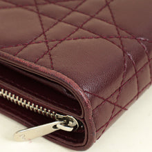 Christian Dior Burgundy Lady Dior Cannage Compact Eden Wallet