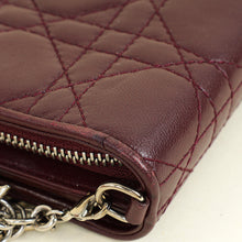 Christian Dior Burgundy Lady Dior Cannage Compact Eden Wallet
