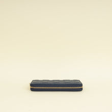 Christian Dior Blue Lady Dior Cannage Voyageur Wallet